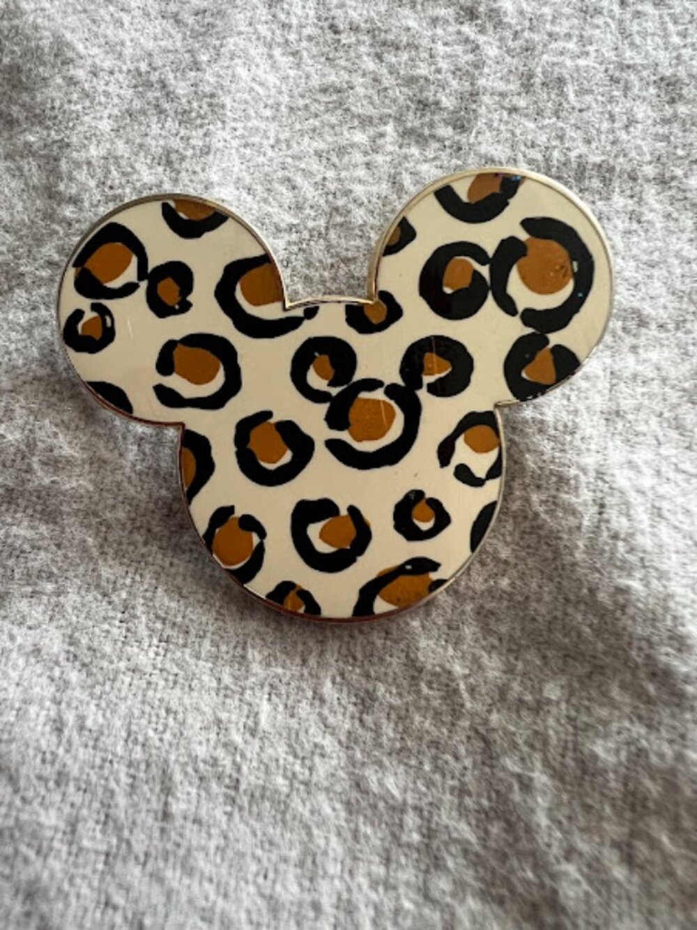 Disney Mickey Mouse Head Ears Leopard Animal Print Pin Trading